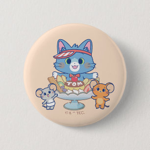 Anime Tom, Jerry, and Tuffy Dessert Parlour 6 Cm Round Badge