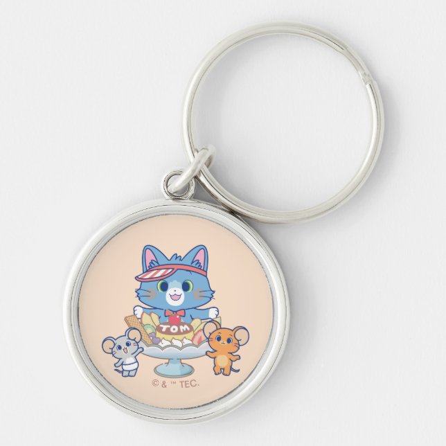 Anime Tom, Jerry, and Tuffy Dessert Parlour Key Ring (Front)