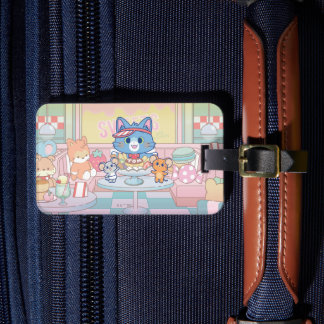 Anime Tom, Jerry, and Tuffy Dessert Parlour Luggage Tag