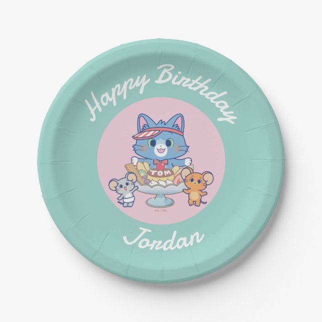 Anime Tom, Jerry, and Tuffy Dessert Parlour Paper Plate (Front)