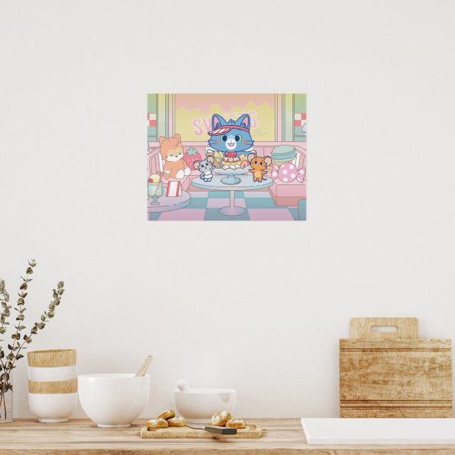 Anime Tom, Jerry, and Tuffy Dessert Parlour Poster (Kitchen)