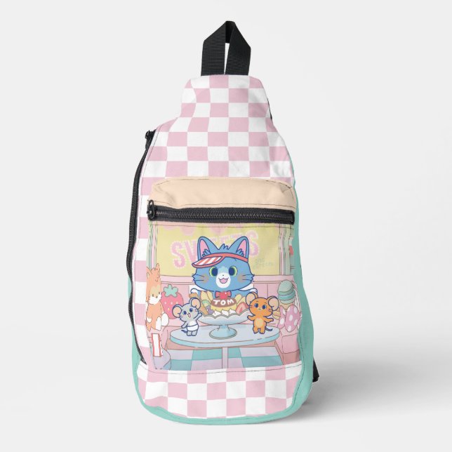 Anime Tom, Jerry, and Tuffy Dessert Parlour Sling Bag (Front)