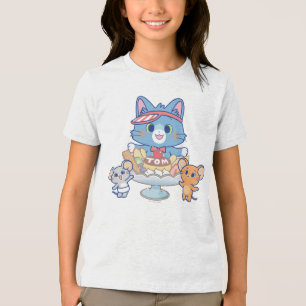 Anime Tom, Jerry, and Tuffy Dessert Parlour Tri-Blend Shirt