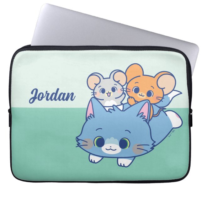 Anime Tom, Jerry, and Tuffy Laptop Sleeve (Front)