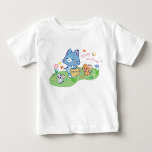 Anime Tom, Jerry, and Tuffy Picnic Baby T-Shirt