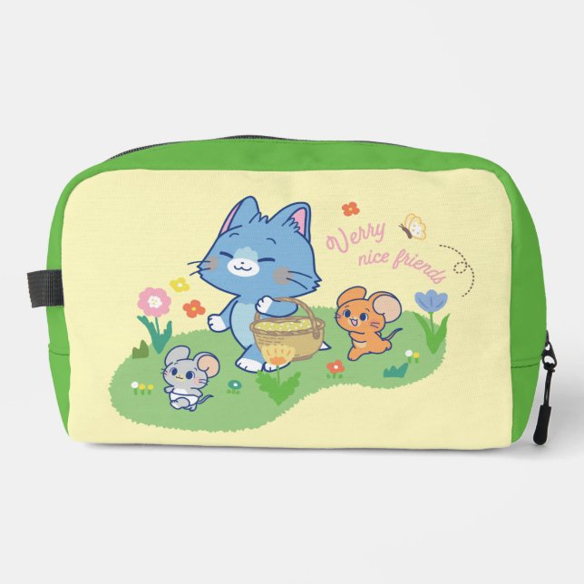 Anime Tom, Jerry, and Tuffy Picnic Dopp Kit (Front)