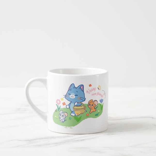 Anime Tom, Jerry, and Tuffy Picnic Espresso Cup (Left)