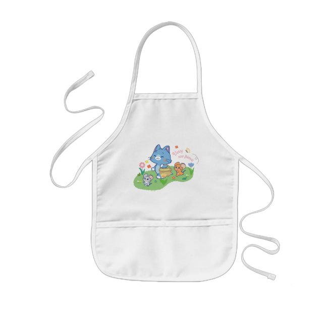 Anime Tom, Jerry, and Tuffy Picnic Kids Apron (Front)