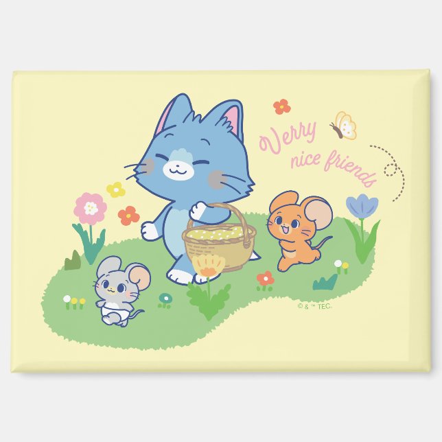 Anime Tom, Jerry, and Tuffy Picnic Magnet (Front)