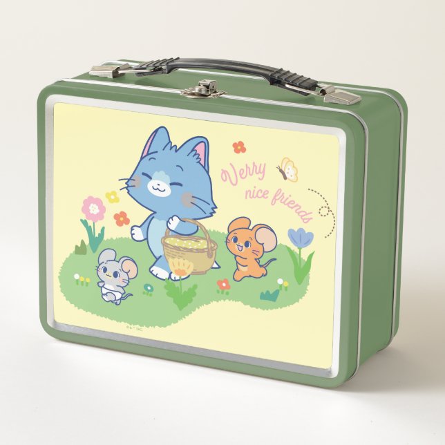 Anime Tom, Jerry, and Tuffy Picnic Metal Lunch Box (Front)