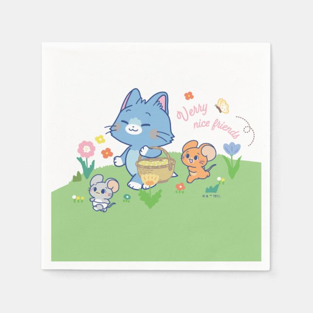Anime Tom, Jerry, and Tuffy Picnic Napkin (Front)