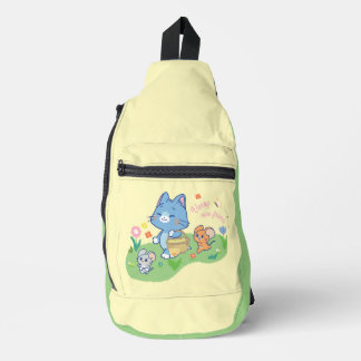 Anime Tom, Jerry, and Tuffy Picnic Sling Bag