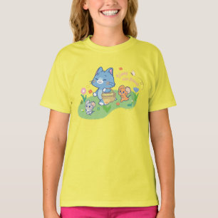 Anime Tom, Jerry, and Tuffy Picnic T-Shirt
