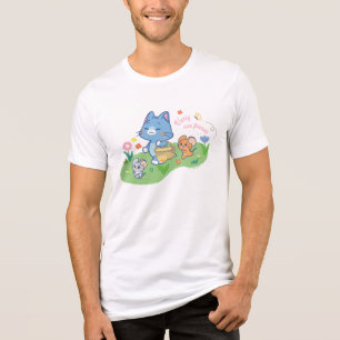 Anime Tom, Jerry, and Tuffy Picnic Tri-Blend Shirt