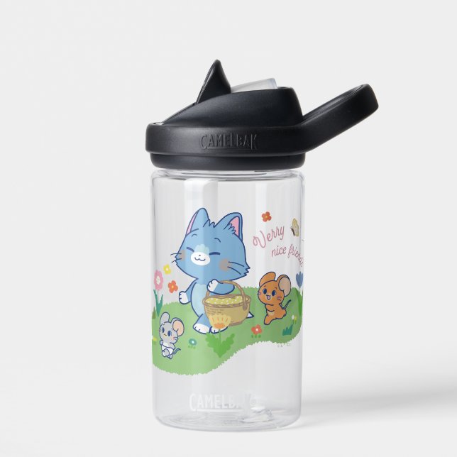 Anime Tom, Jerry, and Tuffy Picnic Water Bottle (Left)