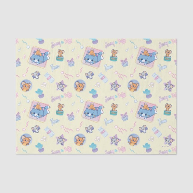 Anime Tom, Jerry, and Tuffy Playtime Pattern Tissue Paper (Front)