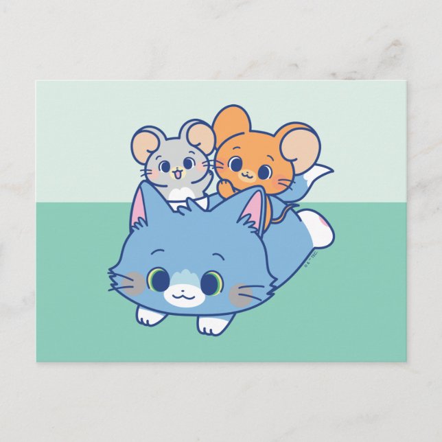 Anime Tom, Jerry, and Tuffy Postcard (Front)