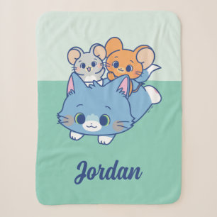 Anime Tom, Jerry, and Tuffy Sherpa Blanket