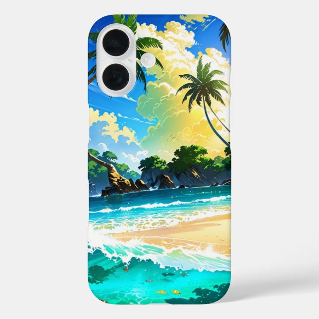 Anime Tropical Beach Paradise Case-Mate iPhone Case (Back)