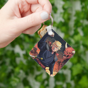 Anime Trump - Fist Raised Key Ring