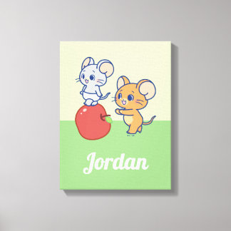 Anime Tuffy and Jerry Apple Rolling Canvas Print