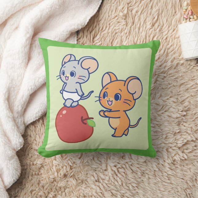 Anime Tuffy and Jerry Apple Rolling Cushion (Blanket)