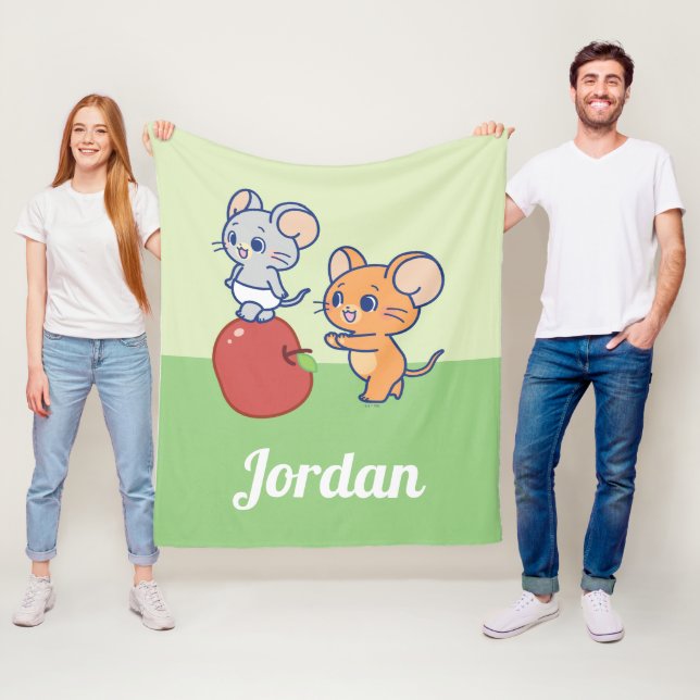 Anime Tuffy and Jerry Apple Rolling Fleece Blanket (In Situ)