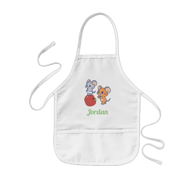 Anime Tuffy and Jerry Apple Rolling Kids Apron (Front)