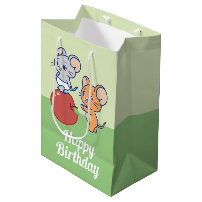 Anime Tuffy and Jerry Apple Rolling Medium Gift Bag (Front Angled)