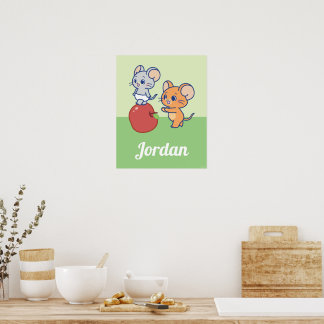 Anime Tuffy and Jerry Apple Rolling Poster