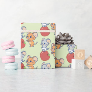 Anime Tuffy and Jerry Apple Rolling Wrapping Paper
