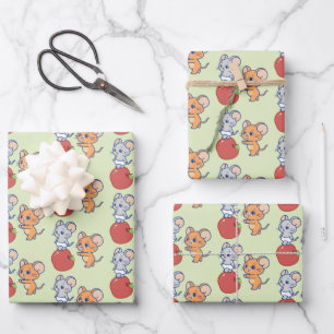 Anime Tuffy and Jerry Apple Rolling Wrapping Paper Sheet