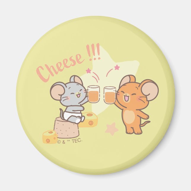 Anime Tuffy and Jerry Cheers to Cheese Magnet (Front)