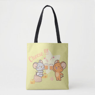 Anime Tuffy and Jerry Cheers to Cheese Tote Bag
