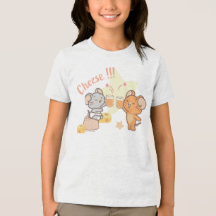 Anime Tuffy and Jerry Cheers to Cheese Tri-Blend Shirt