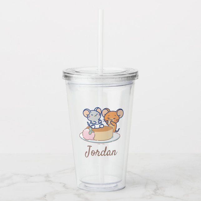 Anime Tuffy and Jerry Cheesecake Acrylic Tumbler (Front)