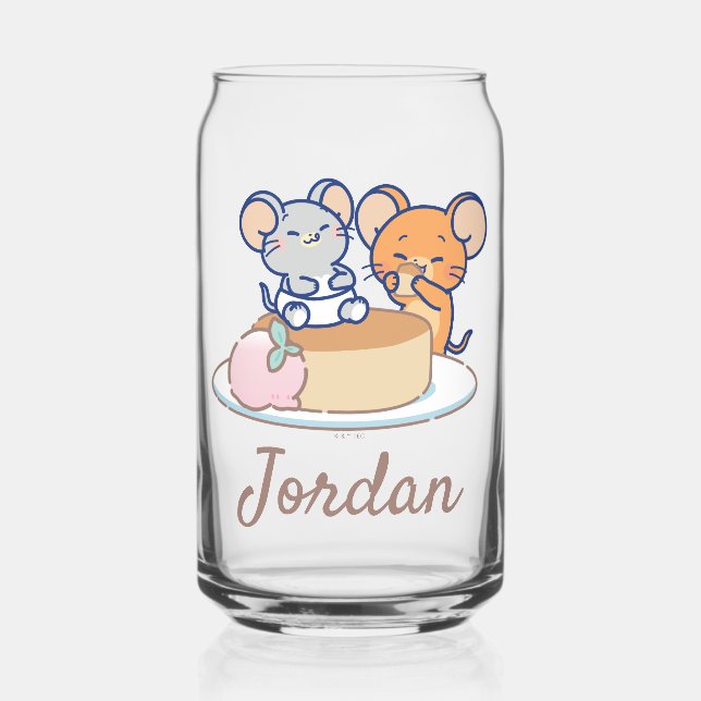 Anime Tuffy and Jerry Cheesecake Can Glass (Front)