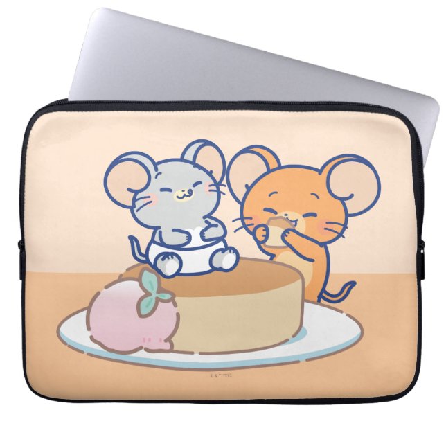 Anime Tuffy and Jerry Cheesecake Laptop Sleeve (Front)
