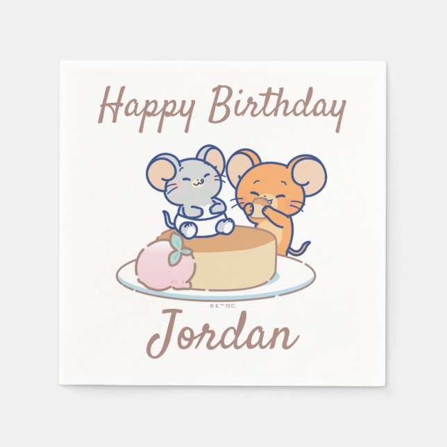 Anime Tuffy and Jerry Cheesecake Napkin (Front)