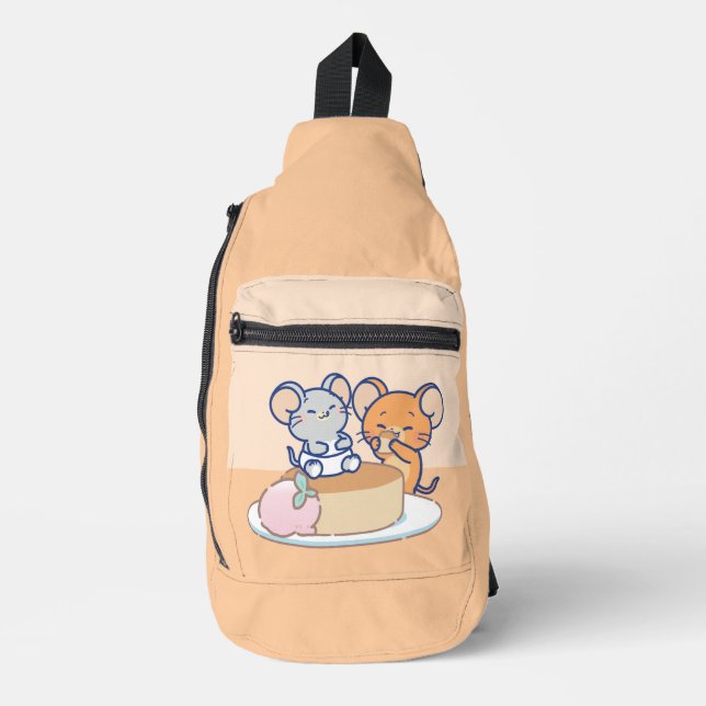 Anime Tuffy and Jerry Cheesecake Sling Bag (Front)