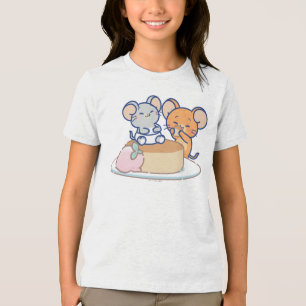 Anime Tuffy and Jerry Cheesecake Tri-Blend Shirt
