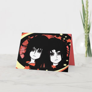 Anime Twins Holiday Card