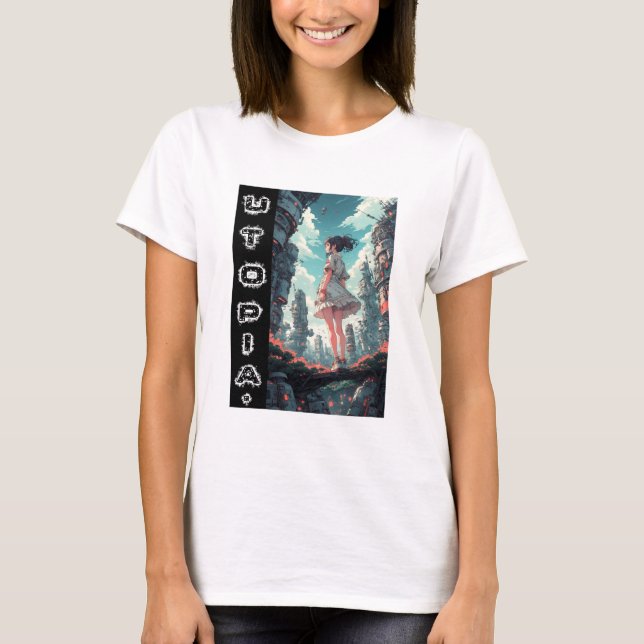 Anime Utopia Into The Future Design T-Shirt (Front)