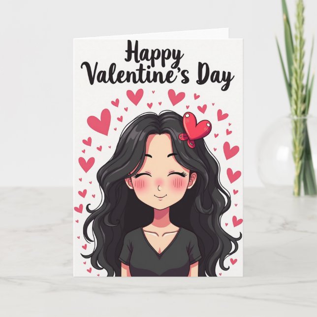 Anime Valentine Portrait Card (Front)