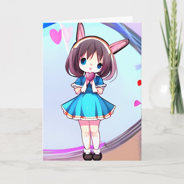 Anime Valentine's Day  Card (Front)