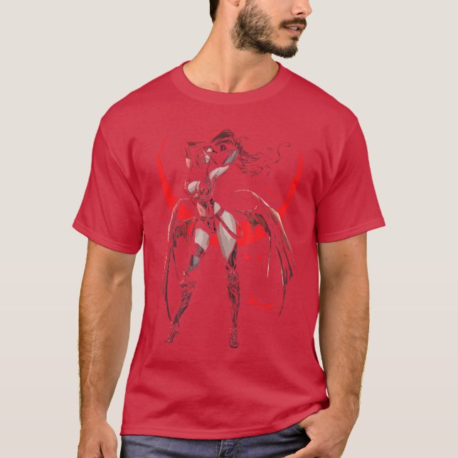 Anime Vampire Girl Blood Moon Scary Horror Hallowe T-Shirt (Front)