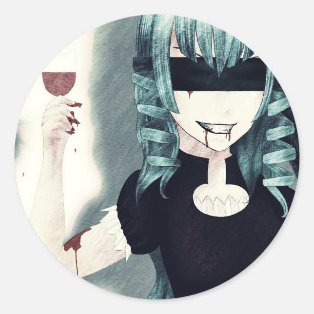 Anime vampire girl stickers (Front)