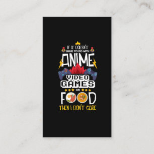 Anime Video Game Food Gamer Nerd Gaming Controller Business Card