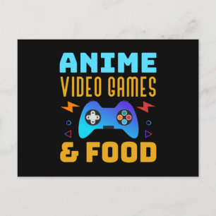 Anime, Video Games & Food   Lovely Design Postcard
