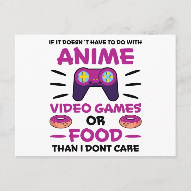 Anime Video Games Food Manga Japan Fun Kawaii Gift Postcard (Front)